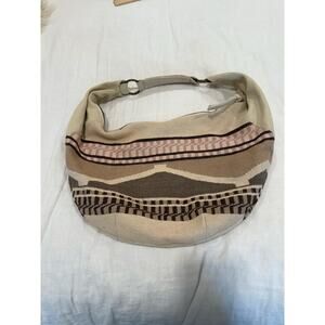 American Eagle Outfitters Printed Canvas Cotton Hobo Shoulder Bag Multicolor